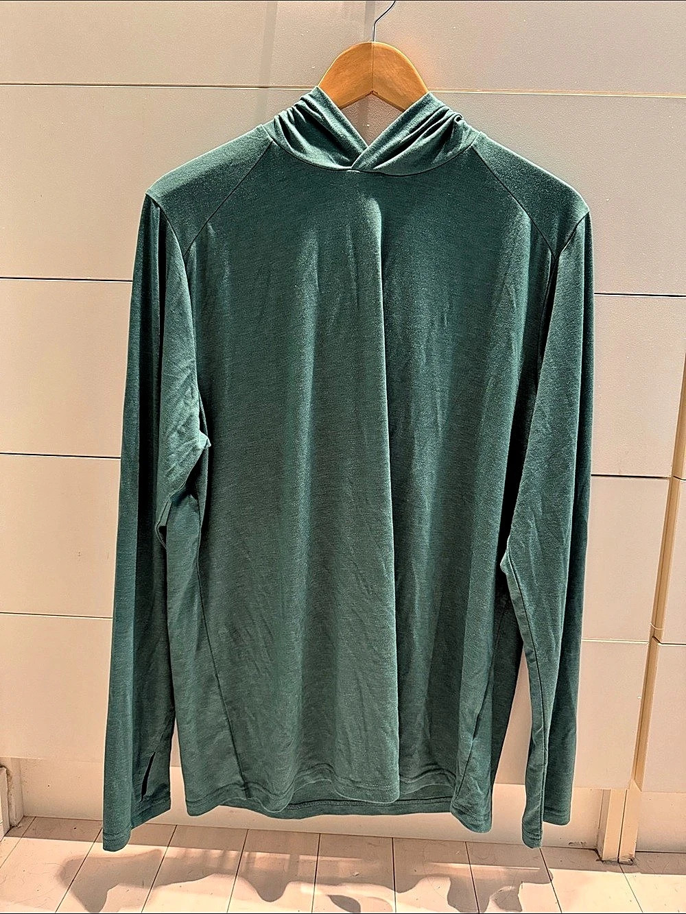 Free Fly Bamboo Lightweight Hoodie Men's Green Long Sleeve Size Large